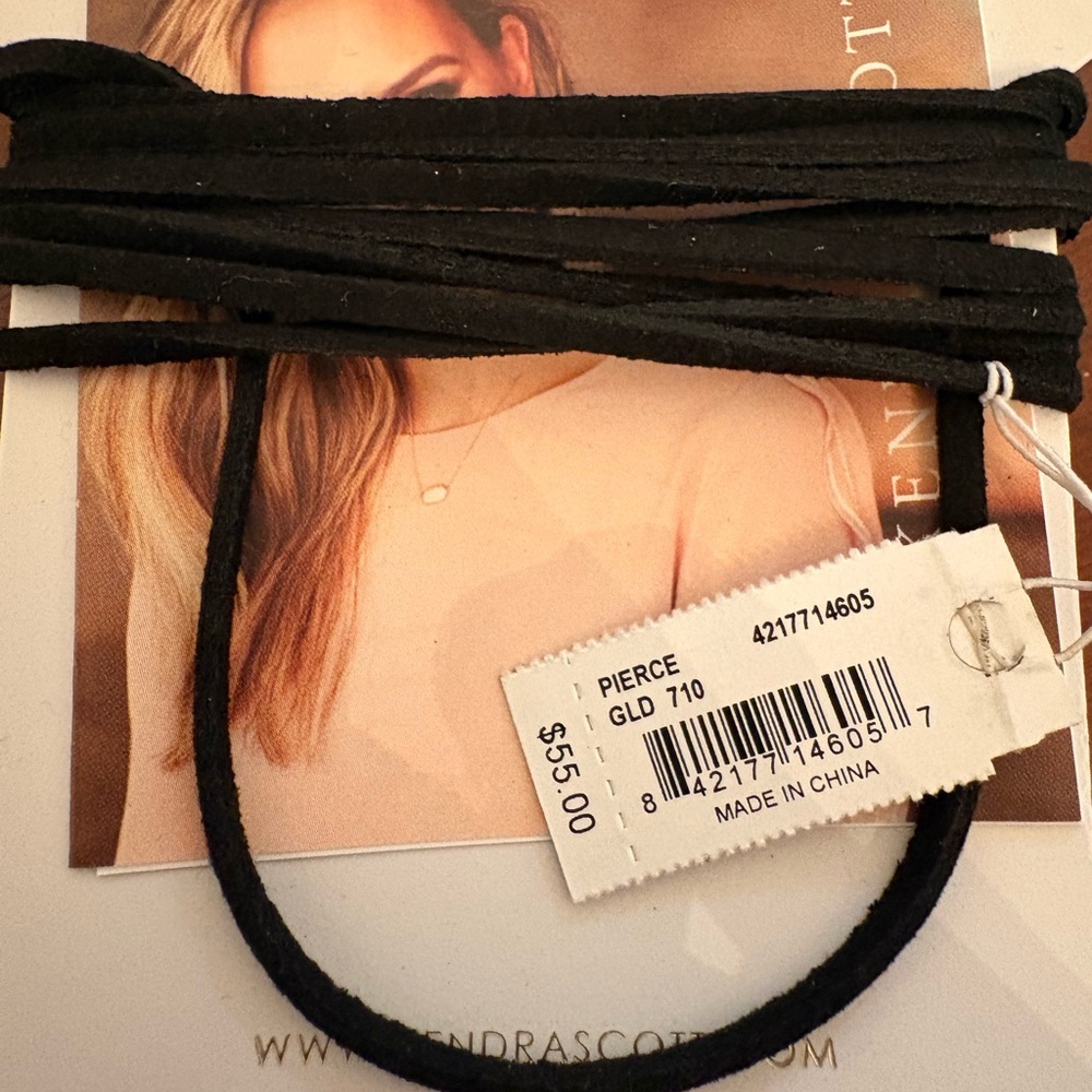 Kendra Scott Black/Gold Lariat Necklace NWT!! - Picture 2 of 4